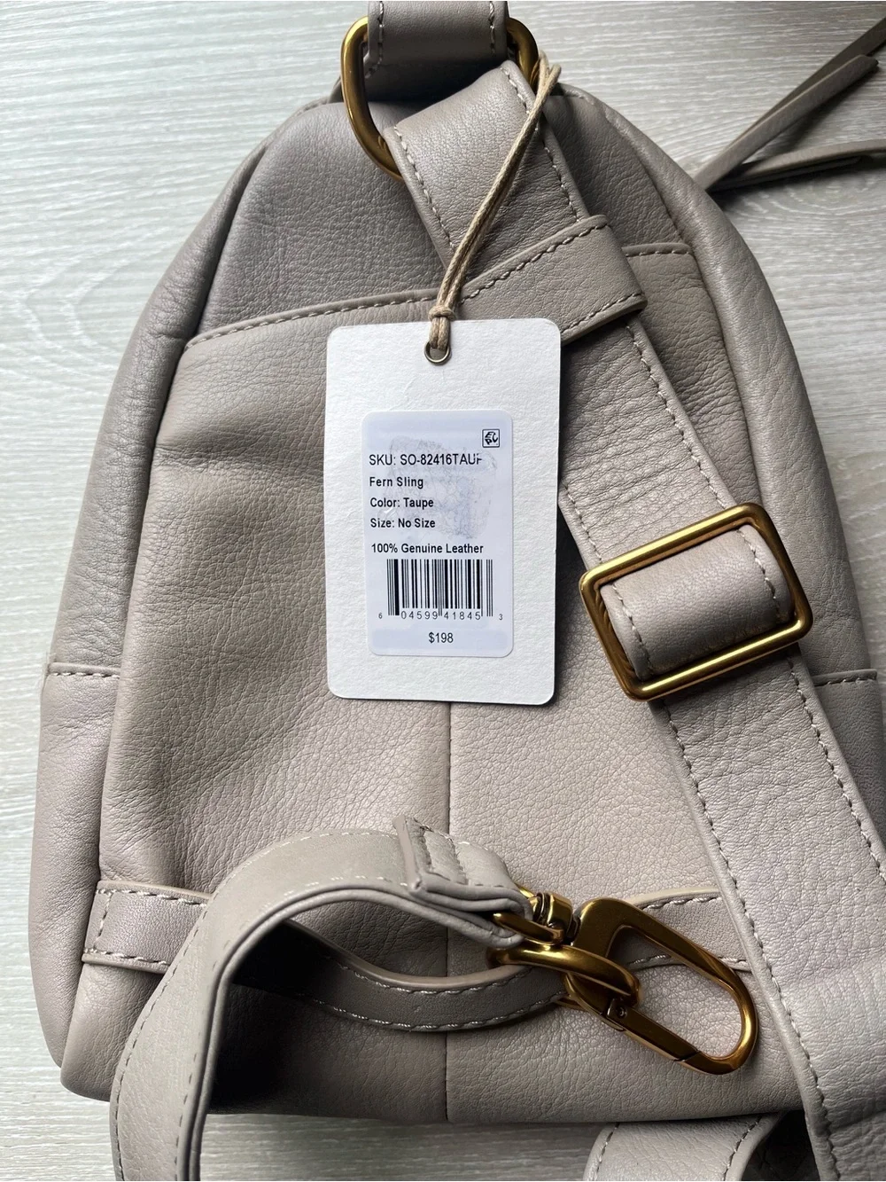NEW HOBO Fern Taupe Leather Crossbody sling bag - Genuine Leather